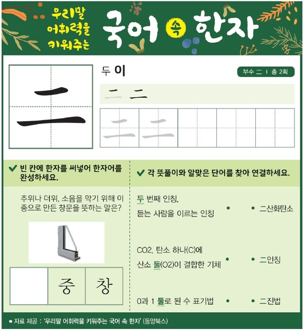 「국어 속 한자」두 이